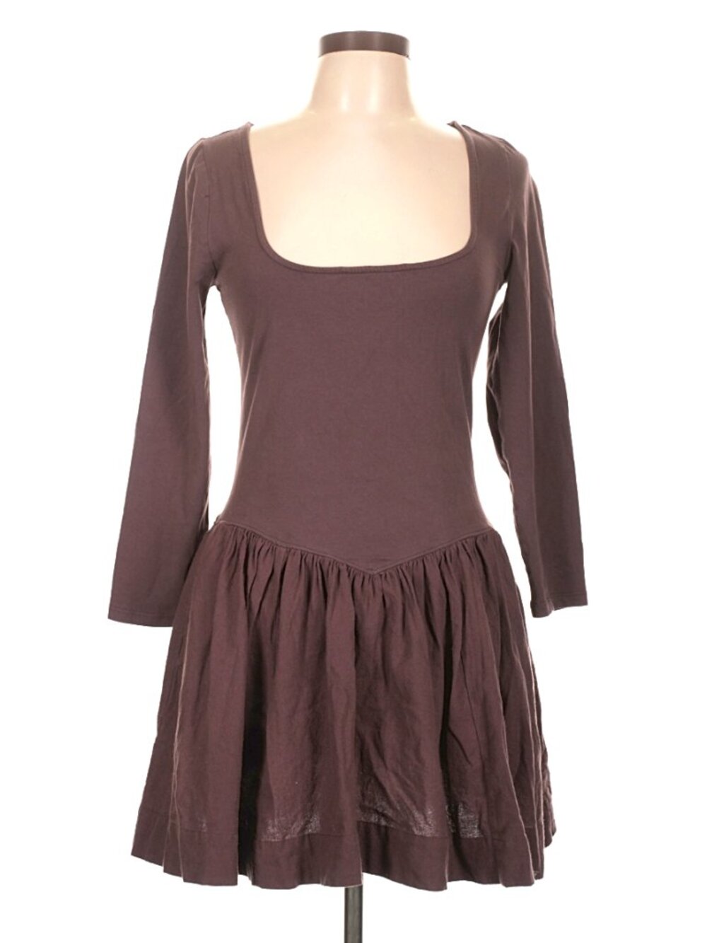 Free People Free-est "Onda" Drop-Waist Long-Sleeve Mini Dress - Size Large - Picture 2 of 10